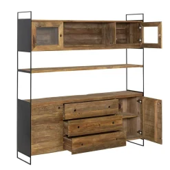 Vaisselier<Made in Meubles Vaisselier en bois recyclé 190cm Blaise