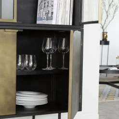 Vaisselier<Made in Meubles Vaisselier en laiton et métal Janelle