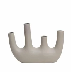 Décoration<Made in Meubles Vase beige 4 tiges en aluminium Dahlia