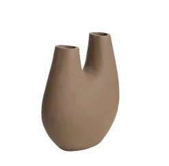 Décoration<Made in Meubles Vase marron 2 tiges en aluminium Tulipa