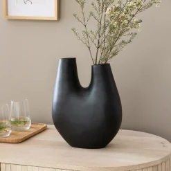 Décoration<Made in Meubles Vase noir 2 tiges en aluminium Tulipa