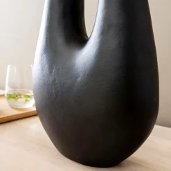 Décoration<Made in Meubles Vase noir 2 tiges en aluminium Tulipa