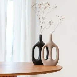 Décoration<Made in Meubles Vase soliflore noir en aluminium Pivoine