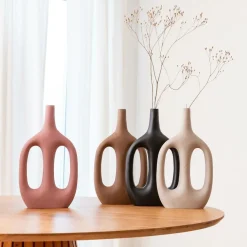 Décoration<Made in Meubles Vase soliflore noir en aluminium Pivoine