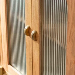 Vitrine<Made in Meubles Vitrine arrondie en bois de manguier Maria