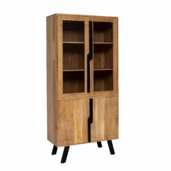 Vitrine<Made in Meubles Vitrine en bois d'acacia et métal Mano
