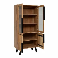 Vitrine<Made in Meubles Vitrine en bois d'acacia et métal Mano