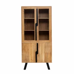 Vitrine<Made in Meubles Vitrine en bois d'acacia et métal Mano