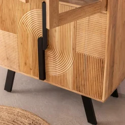 Vitrine<Made in Meubles Vitrine en bois d'acacia et métal Mano