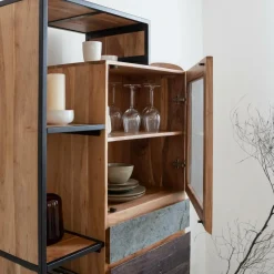 Vitrine|Etagère<Made in Meubles Vitrine en bois d'acacia Ernest