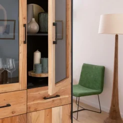 Vitrine<Made in Meubles Vitrine en bois d'acacia et métal Bosco