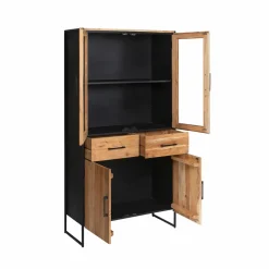 Vitrine<Made in Meubles Vitrine en bois d'acacia et métal Bosco