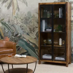 Vitrine<Made in Meubles Vitrine en bois de manguier et métal Ambroisa