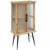 Vaisselier|Vitrine<Made in Meubles Vitrine en bois de sapin et verre strié 2 portes Nicole