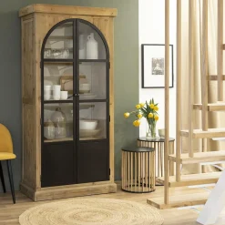 Vitrine<Made in Meubles Vitrine en bois recyclé et métal Garance