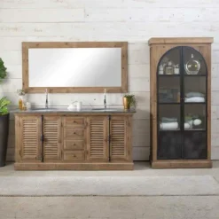 Vitrine<Made in Meubles Vitrine en bois recyclé et métal Garance