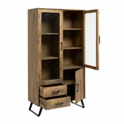 Vitrine<Made in Meubles Vitrine Haute en bois de de manguier Joy