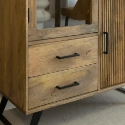 Vitrine<Made in Meubles Vitrine Haute en bois de de manguier Joy